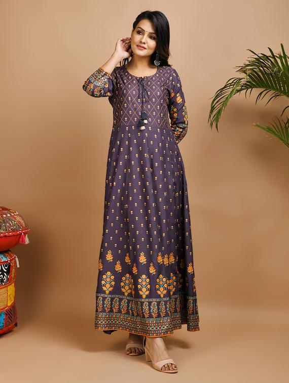 printed anarkali ethnic dress - 17466582 - Zoom Image - 3