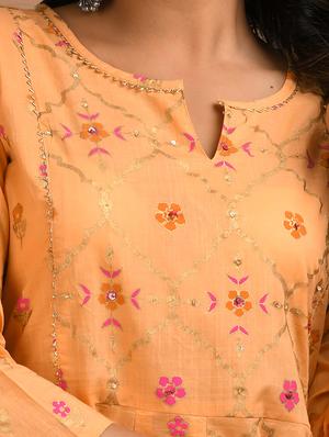 gold print anarkali ethnic dress - 17466588 - Standard Image - 5