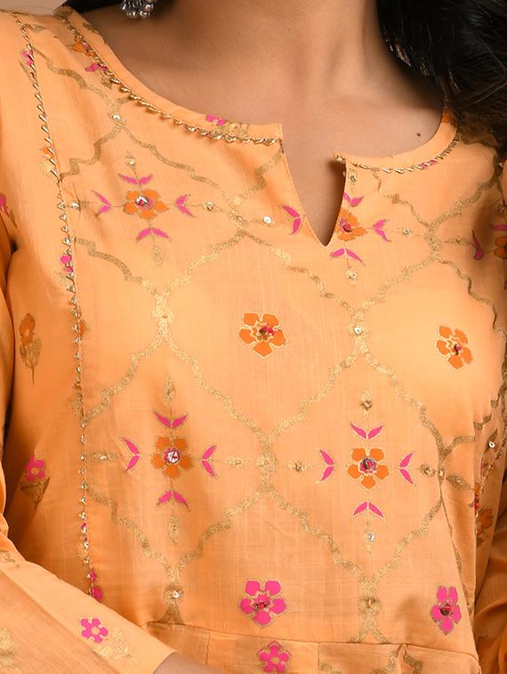 gold print anarkali ethnic dress - 17466588 - Zoom Image - 5