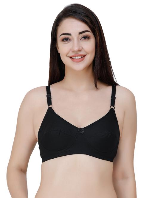black cotton regular bra - 17466671 - Very Small Image - 1