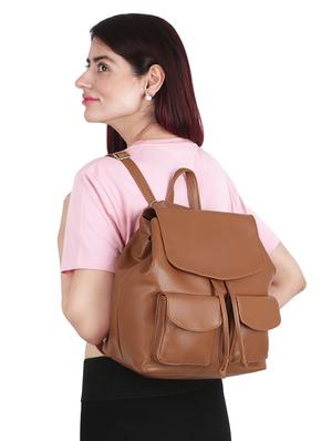 nude leatherette (pu) regular backpack - 17466679 - Standard Image - 6