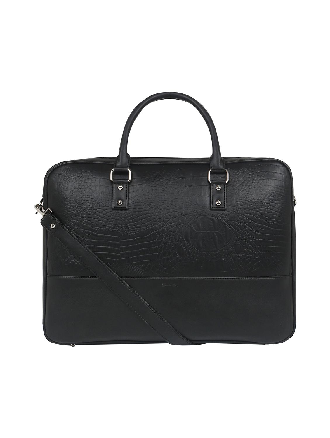 black leatherette (pu) regular laptop bag - 17466795 - Zoom Image - 1