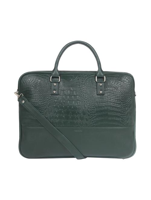 green leatherette (pu) regular laptop bag - 17466797 - Standard Image - 1