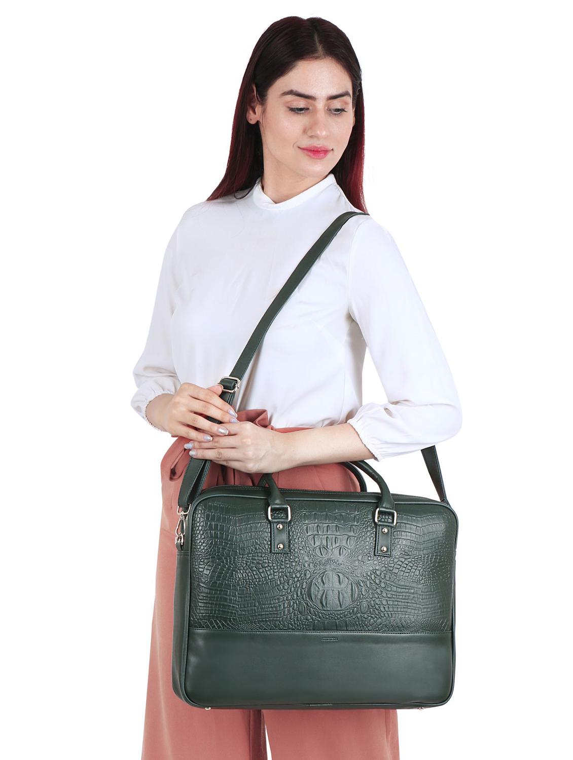 green leatherette (pu) regular laptop bag - 17466797 - Zoom Image - 6