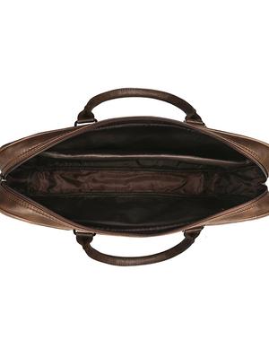 brown leatherette (pu) regular laptop bag - 17466799 - Standard Image - 3