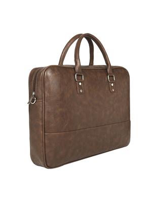 brown leatherette (pu) regular laptop bag - 17466799 - Standard Image - 5