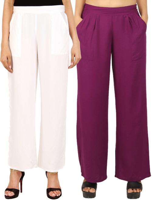 set of 2 solid palazzo - 17466807 - Standard Image - 1