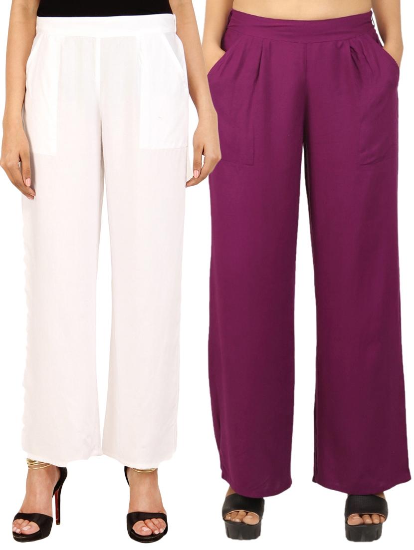 set of 2 solid palazzo - 17466807 - Zoom Image - 1
