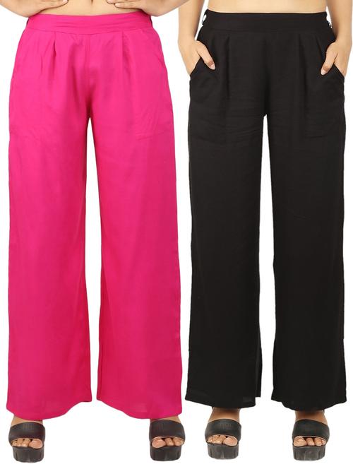 set of 2 solid palazzo - 17466835 - Standard Image - 1