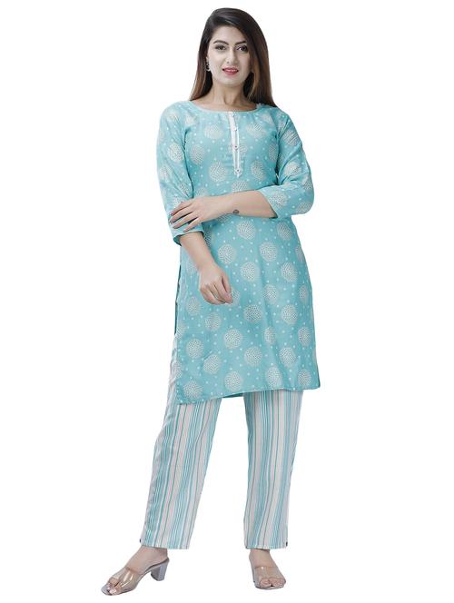printed kurta pant set - 17466880 - Very Small Image - 1