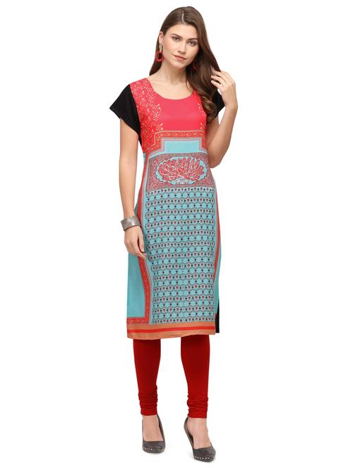 multi colored rayon solid kurti - 17466926 - Standard Image - 1