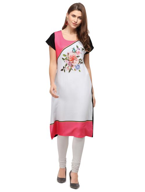multi colored rayon solid kurti - 17466930 - Standard Image - 1