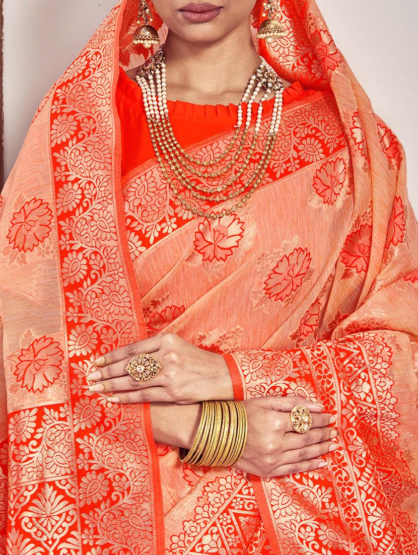 self design woven saree with blouse - 17467092 - Zoom Image - 2
