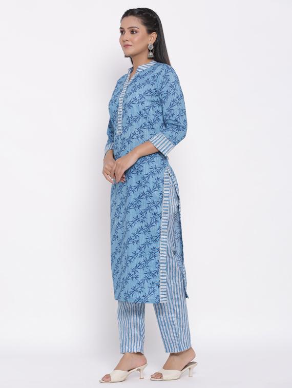 floral kurta pant set - 17467096 - Zoom Image - 2
