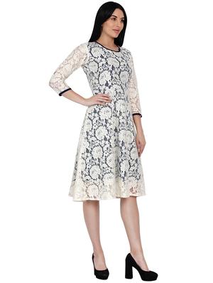 round neck laced a-line dress - 17467189 - Standard Image - 2