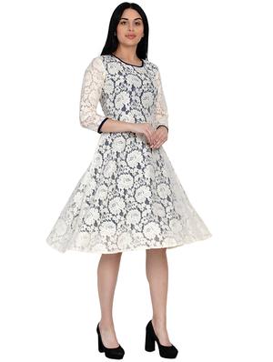 round neck laced a-line dress - 17467189 - Standard Image - 4