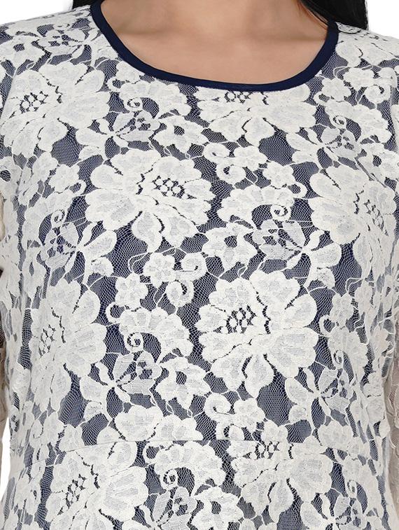 round neck laced a-line dress - 17467189 - Zoom Image - 5