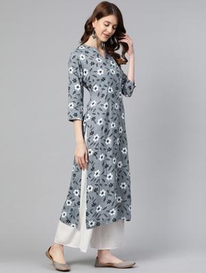 floral straight kurta - 17467253 - Standard Image - 2