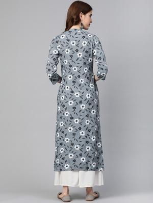 floral straight kurta - 17467253 - Standard Image - 3