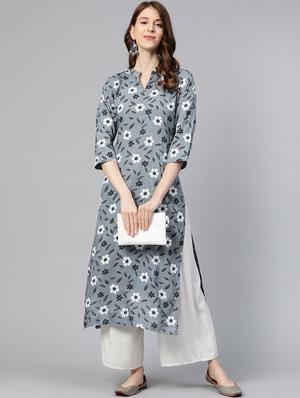 floral straight kurta - 17467253 - Standard Image - 4