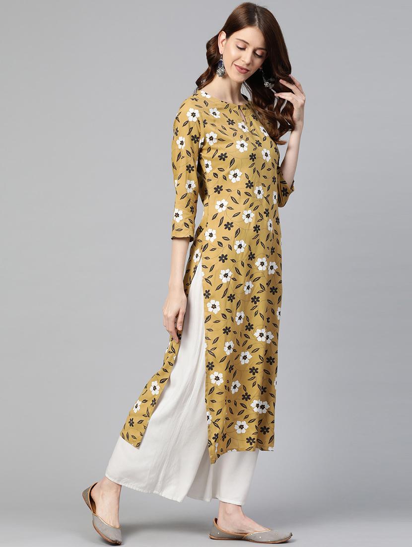 floral straight kurta - 17467258 - Zoom Image - 2