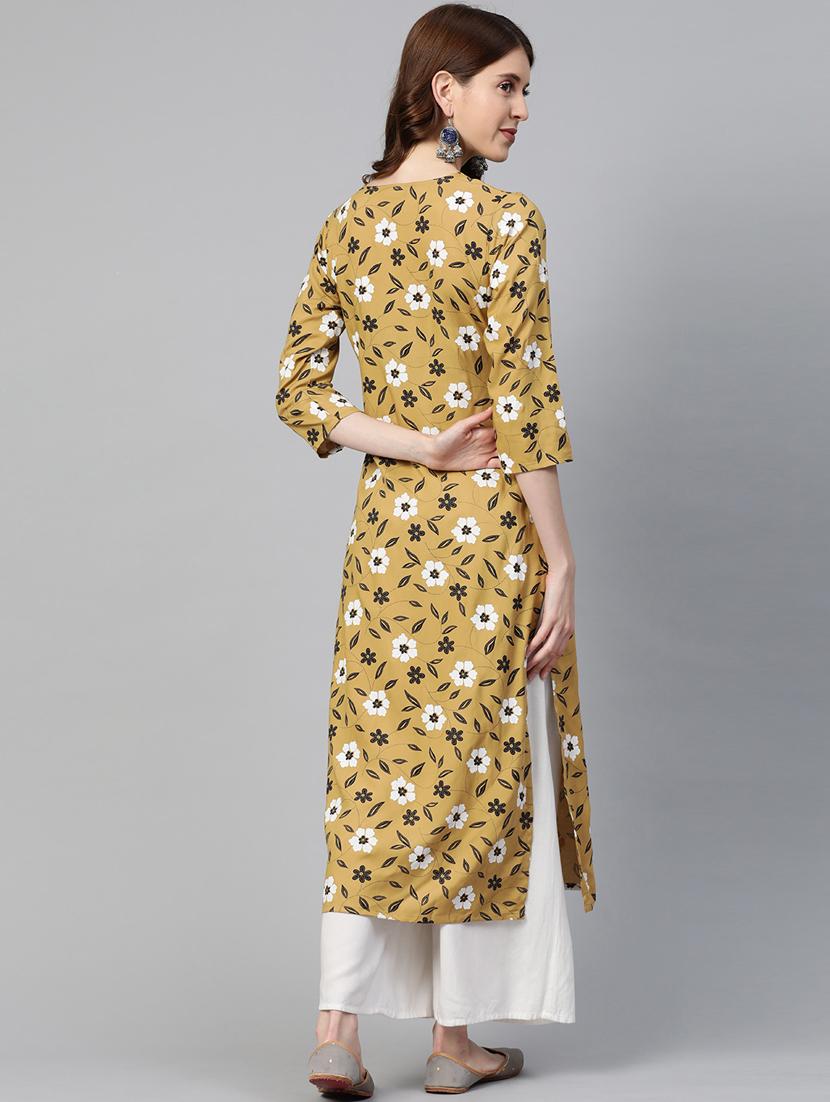 floral straight kurta - 17467258 - Zoom Image - 3
