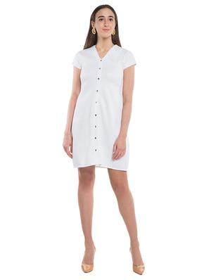 v neck button up dress - 17467624 - Standard Image - 3