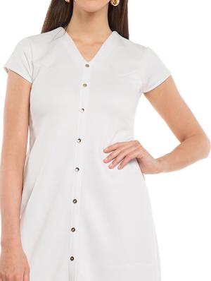 v neck button up dress - 17467624 - Standard Image - 4