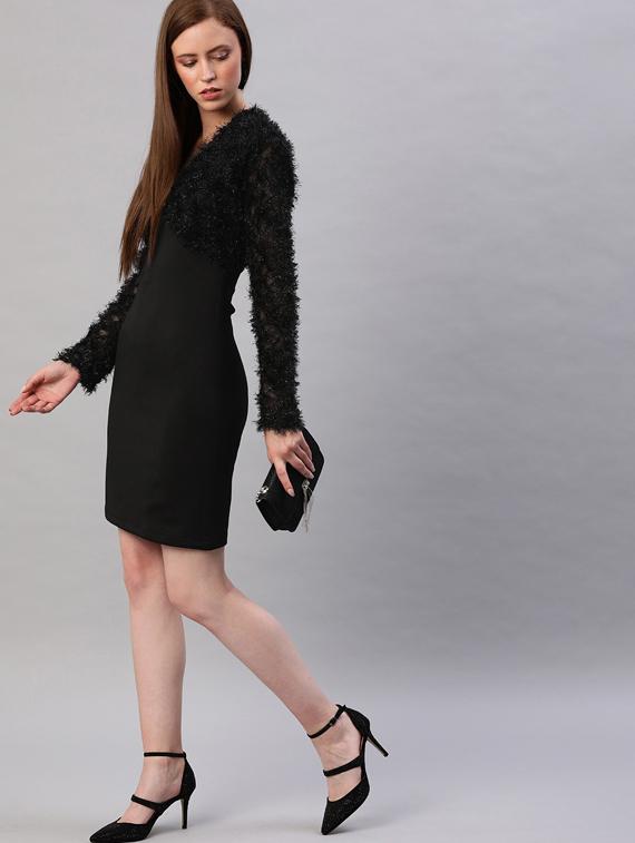 black scuba bodycon dress - 17467631 - Zoom Image - 4