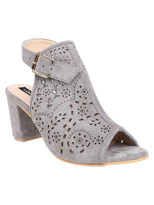 grey leatherette ankle strap sandals - 17467736 - Very Small Image - 1