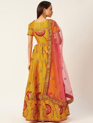 embroidered flared lehenga - 17467794 - Standard Image - 2
