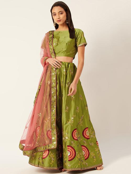 embroidered flared lehenga - 17467795 - Very Small Image - 1