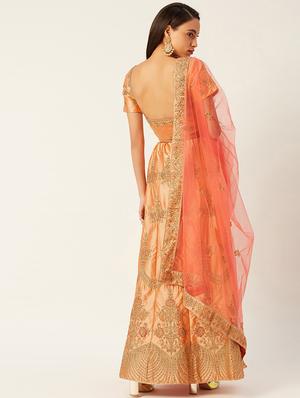 embroidered flared lehenga - 17467799 - Standard Image - 2