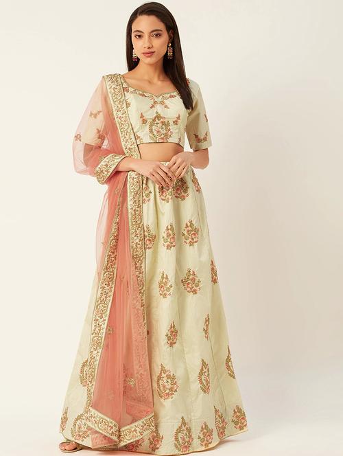 embroidered flared lehenga - 17467805 - Standard Image - 1
