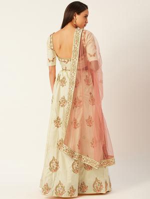 embroidered flared lehenga - 17467805 - Standard Image - 2