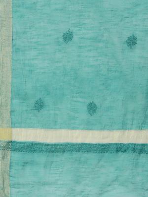turquoise plain dupatta - 17467848 - Standard Image - 2