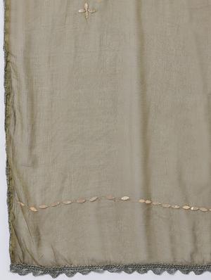 olive poly georgette plain dupatta - 17467868 - Standard Image - 2