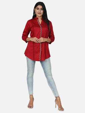 mandarin neck shirt tunic - 17468170 - Standard Image - 4