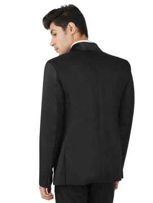 black solid tuxedo blazer - 17468182 - Standard Image - 3
