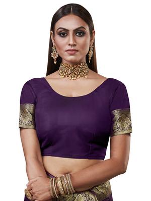 self design banarasi saree with blouse - 17468384 - Standard Image - 3