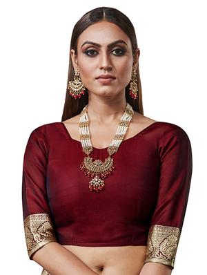 self design banarasi saree with blouse - 17468385 - Standard Image - 2
