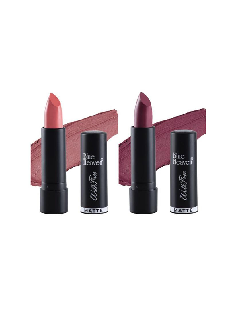 blue heaven pack of 2 walkfree matte lipsticks (raining pink & aged wine) - 17468438 - Zoom Image - 1