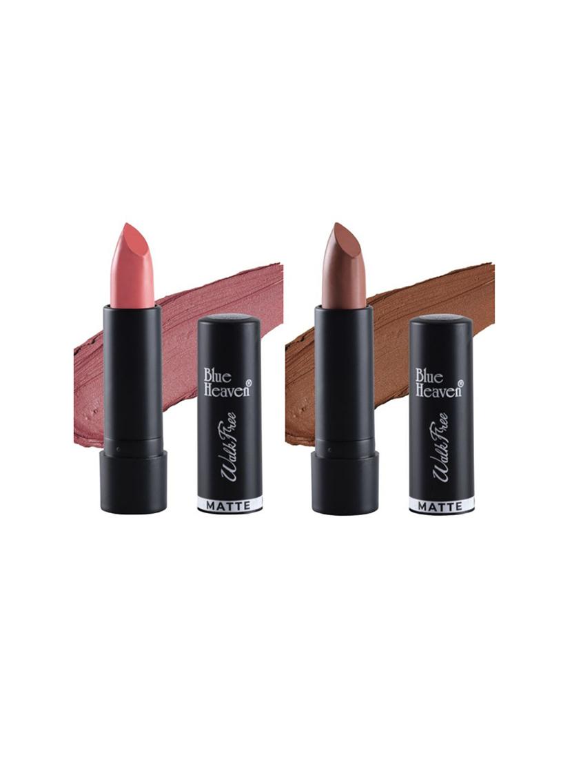 blue heaven pack of 2 walkfree matte lipsticks (raining pink & dusky nude) - 17468447 - Zoom Image - 1