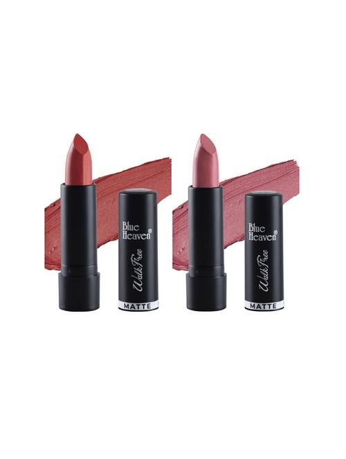 blue heaven pack of 2 walkfree matte lipsticks (inflamed orange &pink delicacy) - 17468496 - Standard Image - 1