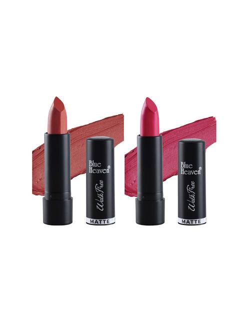 blue heavens pack of 2 walkfree matte lipsticks (inflamed orange & pink rush) - 17468498 - Standard Image - 1
