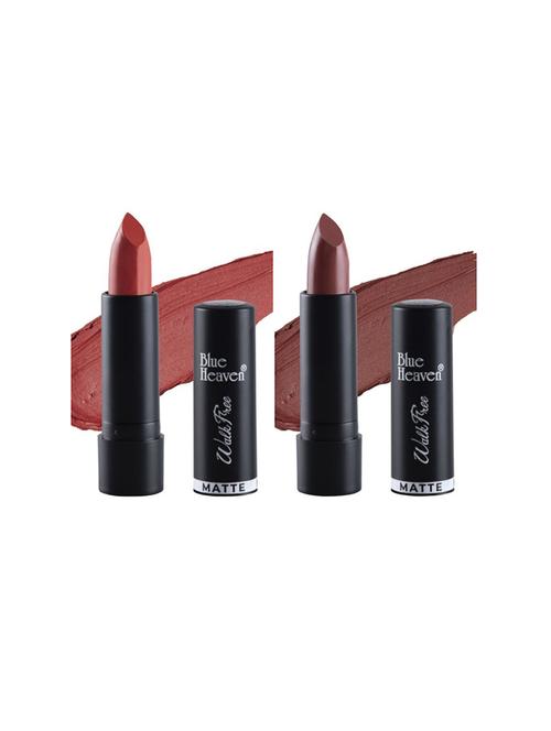 blue heaven pack of 2 walkfree matte lipsticks (inflamed orange & chocolate wood) - 17468499 - Standard Image - 1