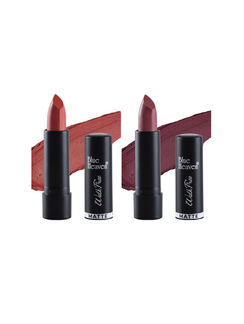 blue heaven pack of 2 walkfree matte lipsticks (inflamed orange & plum desire) - 17468518 - Zoom Image - 1
