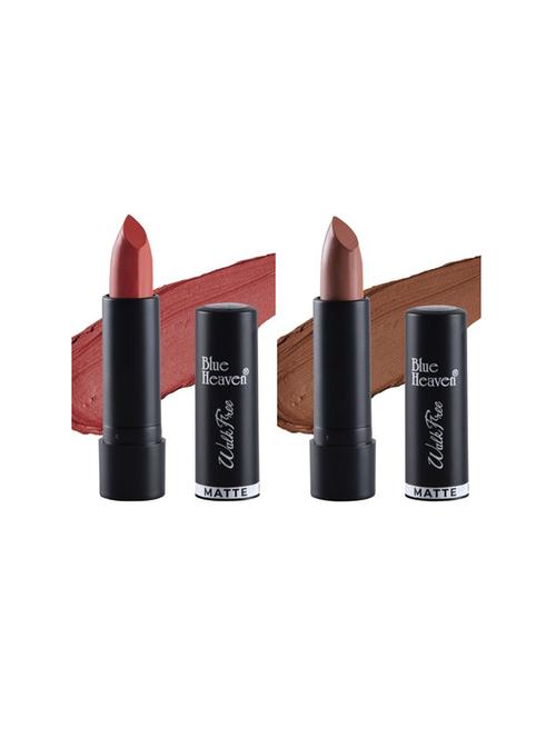 blue heaven pack of 2 walkfree matte lipsticks (inflamed orange & dusky nude) - 17468523 - Standard Image - 1