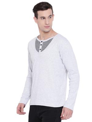 grey striped cut & sew t-shirt - 17468527 - Standard Image - 2