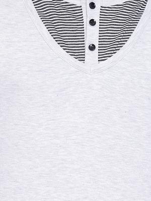 grey striped cut & sew t-shirt - 17468527 - Standard Image - 5